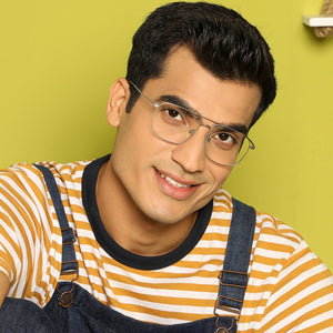 Gunmetal Square Full Rim Unisex Eyeglasses by Vincent Chase Computer Glasses-144703