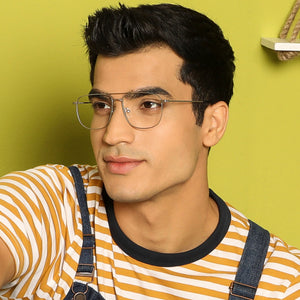 Gunmetal Square Full Rim Unisex Eyeglasses by Vincent Chase Computer Glasses-144703