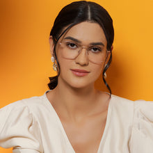 Load image into Gallery viewer, Gold Square Full Rim Unisex Eyeglasses by Vincent Chase Computer Glasses-143656