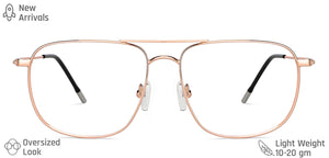Gold Square Full Rim Unisex Eyeglasses by Vincent Chase Computer Glasses-143656