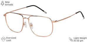 Gold Square Full Rim Unisex Eyeglasses by Vincent Chase Computer Glasses-143656