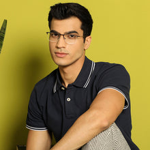 Load image into Gallery viewer, Brown Rectangle Half Rim Medium Unisex Eyeglasses by Vincent Chase Online-138020