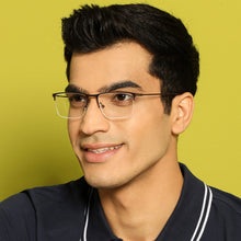 Load image into Gallery viewer, Brown Rectangle Half Rim Medium Unisex Eyeglasses by Vincent Chase Online-138020