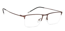 Load image into Gallery viewer, Brown Rectangle Half Rim Medium Unisex Eyeglasses by Vincent Chase Online-138020