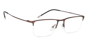 Brown Rectangle Half Rim Medium Unisex Eyeglasses by Vincent Chase Online-138020