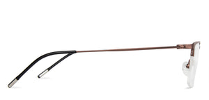 Brown Rectangle Half Rim Medium Unisex Eyeglasses by Vincent Chase Online-138020