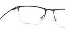 Load image into Gallery viewer, Brown Rectangle Half Rim Medium Unisex Eyeglasses by Vincent Chase Online-138020
