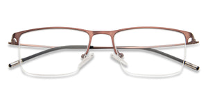 Brown Rectangle Half Rim Medium Unisex Eyeglasses by Vincent Chase Online-138020
