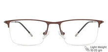 Load image into Gallery viewer, Brown Rectangle Half Rim Medium Unisex Eyeglasses by Vincent Chase Online-138020