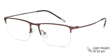Load image into Gallery viewer, Brown Rectangle Half Rim Medium Unisex Eyeglasses by Vincent Chase Online-138020