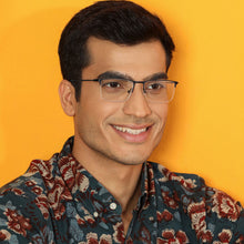 Load image into Gallery viewer, Black Rectangle Half Rim Unisex Eyeglasses by Vincent Chase Computer Glasses-144489