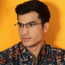 Load image into Gallery viewer, Black Rectangle Half Rim Unisex Eyeglasses by Vincent Chase Computer Glasses-144489