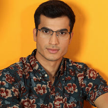 Load image into Gallery viewer, Black Rectangle Half Rim Unisex Eyeglasses by Vincent Chase Computer Glasses-144489