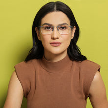 Load image into Gallery viewer, Black Rectangle Half Rim Unisex Eyeglasses by Vincent Chase-138022