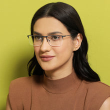 Load image into Gallery viewer, Black Rectangle Half Rim Unisex Eyeglasses by Vincent Chase-138022