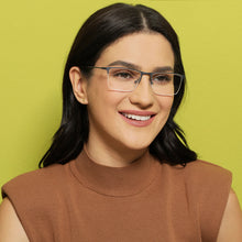 Load image into Gallery viewer, Black Rectangle Half Rim Unisex Eyeglasses by Vincent Chase-138022