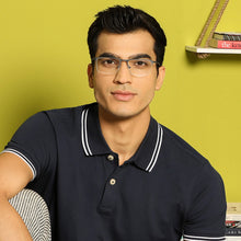 Load image into Gallery viewer, Black Rectangle Half Rim Unisex Eyeglasses by Vincent Chase-138022