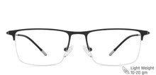 Load image into Gallery viewer, Black Rectangle Half Rim Unisex Eyeglasses by Vincent Chase-138022