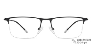 Black Rectangle Half Rim Unisex Eyeglasses by Vincent Chase-138022