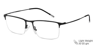 Black Rectangle Half Rim Unisex Eyeglasses by Vincent Chase-138022
