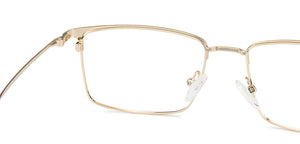 Gold Square Full Rim Medium Unisex Eyeglasses by Vincent Chase-138023
