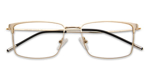 Gold Square Full Rim Medium Unisex Eyeglasses by Vincent Chase-138023