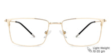 Load image into Gallery viewer, Gold Square Full Rim Medium Unisex Eyeglasses by Vincent Chase-138023