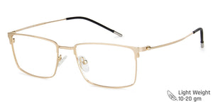 Gold Square Full Rim Medium Unisex Eyeglasses by Vincent Chase-138023