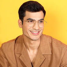 Load image into Gallery viewer, Gold Square Full Rim Unisex Eyeglasses by Vincent Chase Online-138027