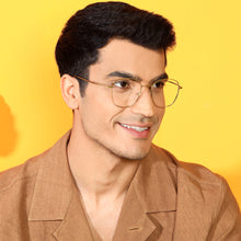 Load image into Gallery viewer, Gold Square Full Rim Unisex Eyeglasses by Vincent Chase Online-138027
