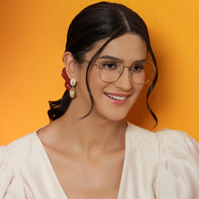 Load image into Gallery viewer, Gold Square Full Rim Unisex Eyeglasses by Vincent Chase Online-138027