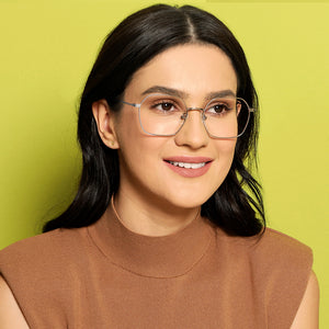 Gunmetal Geometric Full Rim Unisex Eyeglasses by Vincent Chase Computer Glasses-143665