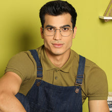 Load image into Gallery viewer, Gunmetal Geometric Full Rim Unisex Eyeglasses by Vincent Chase Computer Glasses-143665