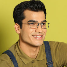 Load image into Gallery viewer, Black Rectangle Full Rim Unisex Eyeglasses by Vincent Chase Computer Glasses-144708