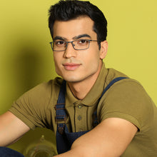 Load image into Gallery viewer, Black Rectangle Full Rim Unisex Eyeglasses by Vincent Chase Computer Glasses-144708