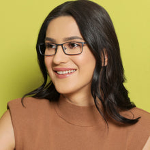 Load image into Gallery viewer, Black Rectangle Full Rim Extra Narrow Unisex Eyeglasses by Vincent Chase-138058