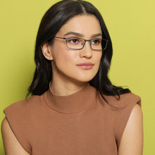 Load image into Gallery viewer, Black Rectangle Full Rim Extra Narrow Unisex Eyeglasses by Vincent Chase-138058