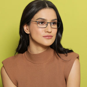 Black Rectangle Full Rim Extra Narrow Unisex Eyeglasses by Vincent Chase-138058