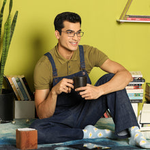Load image into Gallery viewer, Black Rectangle Full Rim Extra Narrow Unisex Eyeglasses by Vincent Chase-138058