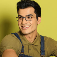 Load image into Gallery viewer, Black Rectangle Full Rim Extra Narrow Unisex Eyeglasses by Vincent Chase-138058