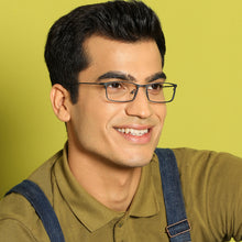 Load image into Gallery viewer, Black Rectangle Full Rim Extra Narrow Unisex Eyeglasses by Vincent Chase-138058