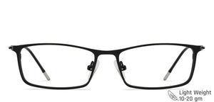 Black Rectangle Full Rim Extra Narrow Unisex Eyeglasses by Vincent Chase-138059