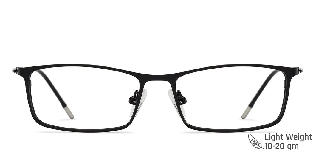 Black Rectangle Full Rim Extra Narrow Unisex Eyeglasses by Vincent Chase-138059