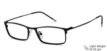 Load image into Gallery viewer, Black Rectangle Full Rim Extra Narrow Unisex Eyeglasses by Vincent Chase-138059
