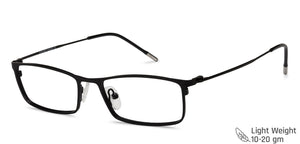 Black Rectangle Full Rim Extra Narrow Unisex Eyeglasses by Vincent Chase-138059