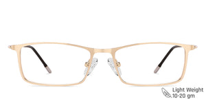 Gold Rectangle Full Rim Unisex Eyeglasses by Vincent Chase Computer Glasses-144710