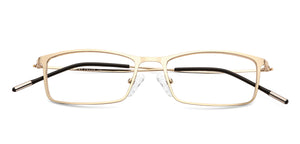 Gold Rectangle Full Rim Unisex Eyeglasses by Vincent Chase Computer Glasses-144710