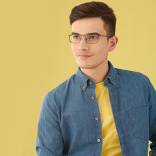 Load image into Gallery viewer, Blue Rectangle Full Rim Extra Narrow Unisex Eyeglasses by Vincent Chase-145714