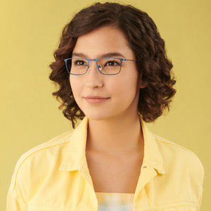 Blue Rectangle Full Rim Extra Narrow Unisex Eyeglasses by Vincent Chase-145714