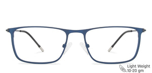 Blue Rectangle Full Rim Extra Narrow Unisex Eyeglasses by Vincent Chase-145714